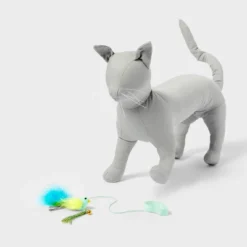 Hanging Teaser Bird With Bells Cat Toy - Blue - Boots & Barkley™