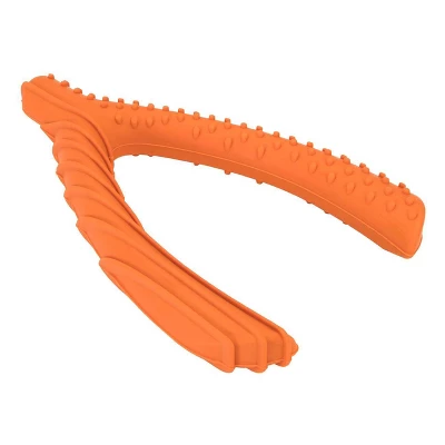 Rubber Wishbone Dog Toy - Orange - Boots & Barkley™ 1 Rubber Wishbone Dog Toy - Orange - Boots & Barkley™
