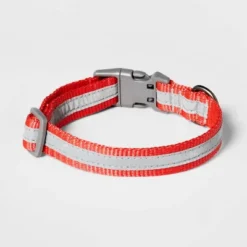 Reflective Dog Adjustable Collar - Tomato Red - Boots & Barkley™