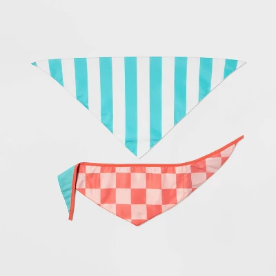 Cooling Grid/Stripe Collar Slide Dog Bandana - 2pk - Boots & Barkley™ 2 Cooling Grid/Stripe Collar Slide Dog Bandana - 2pk - Boots & Barkley™ - Image 2