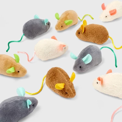Mouse Multipack Cat Toy Set - 10pk - Boots & Barkley™ 2 Mouse Multipack Cat Toy Set - 10pk - Boots & Barkley™ - Image 2