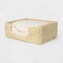 Collapsible Cave Dog Bed - S - Wheat/Yellow - Boots & Barkley™