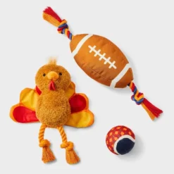 Thanksgiving Dog Ball Plush Toy Set - 3pk - Boots & Barkley™
