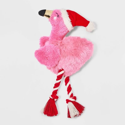 10.5" Flamingo Dog Rope Plush Toy - Boots & Barkley™ 2 10.5" Flamingo Dog Rope Plush Toy - Boots & Barkley™ - Image 2