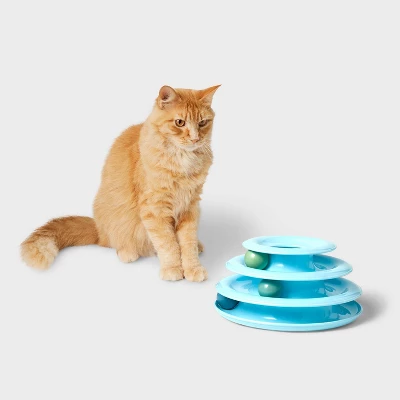 3 Layer Trackball Interactive Cat Toy - Boots & Barkley™ - Blue 1 3 Layer Trackball Interactive Cat Toy - Boots & Barkley™ - Blue