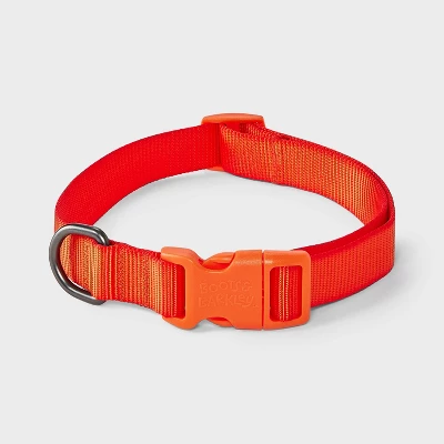 Basic Adjustable With Color Matching Buckle Dog And Cat Collar - Boots & Barkley™ Bright Orange 4 Basic Adjustable With Color Matching Buckle Dog And Cat Collar - Boots & Barkley™ Bright Orange - Image 4