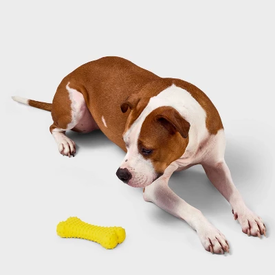 Rubber Bone Dog Toy - Boots & Barkley™ Yellow 1 Rubber Bone Dog Toy - Boots & Barkley™ Yellow