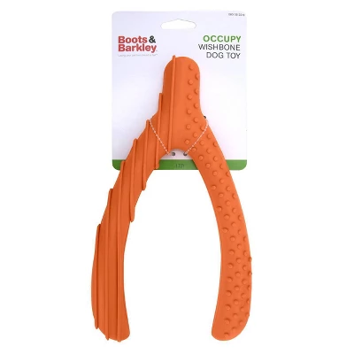 Rubber Wishbone Dog Toy - Orange - Boots & Barkley™ 2 Rubber Wishbone Dog Toy - Orange - Boots & Barkley™ - Image 2