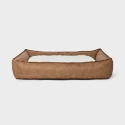 Cuddler Faux Leather Bolster Dog Bed - Boots & Barkley™ -Pets Gift Store GUEST 47907a4f 96ea 4e2b 8b26 7cbd2fa03006