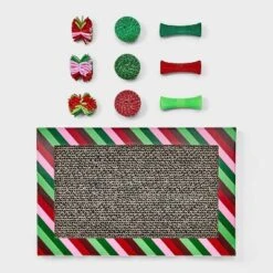 Cat Scratch Pad And Ball Toy Set - 10pcs - Boots & Barkley™