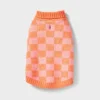 Checkered Knit Dog Sweater - Pink - Boots & Barkley™