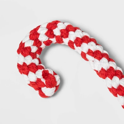 Candy Cane With Rope Dog Toy - Boots & Barkley™ 2 Candy Cane With Rope Dog Toy - Boots & Barkley™ - Image 2