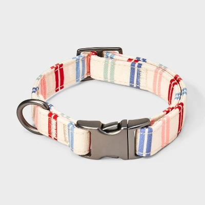Multi Stripe Fashion Adjustable Length And Reinforced Stitching Dog Collar - Boots & Barkley™ 2 Multi Stripe Fashion Adjustable Length And Reinforced Stitching Dog Collar - Boots & Barkley™ - Image 2