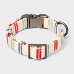 Multi Stripe Fashion Adjustable Length And Reinforced Stitching Dog Collar - Boots & Barkley™