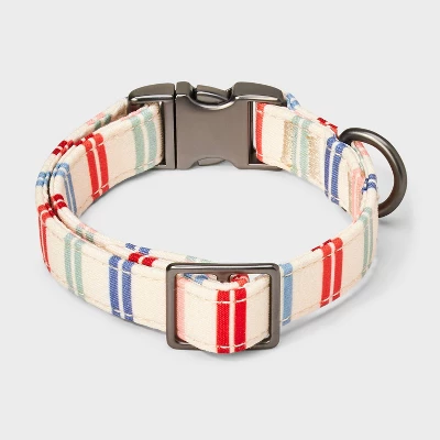 Multi Stripe Fashion Adjustable Length And Reinforced Stitching Dog Collar - Boots & Barkley™ 1 Multi Stripe Fashion Adjustable Length And Reinforced Stitching Dog Collar - Boots & Barkley™