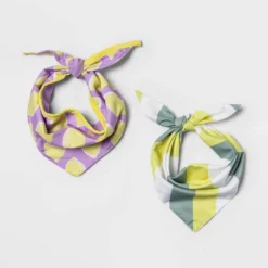 Cooling Lemon/Stripe Collar Slide Dog Bandana - 2pk - Boots & Barkley™