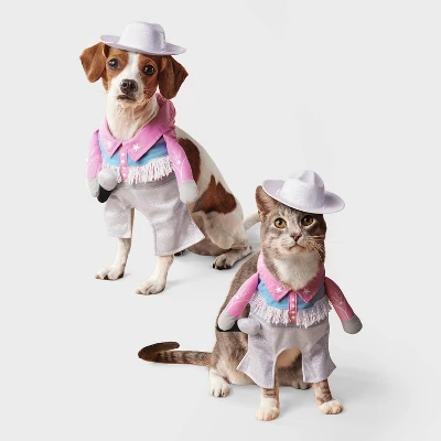 Glam Cowboy Dog And Cat Frontal Costume - Boots & Barkley™ Light Pink 5 Glam Cowboy Dog And Cat Frontal Costume - Boots & Barkley™ Light Pink - Image 5