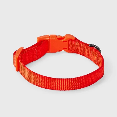 Basic Adjustable With Color Matching Buckle Dog And Cat Collar - Boots & Barkley™ Bright Orange 1 Basic Adjustable With Color Matching Buckle Dog And Cat Collar - Boots & Barkley™ Bright Orange