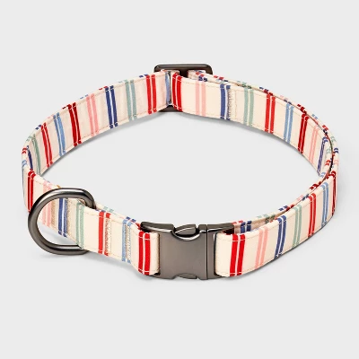 Multi Stripe Fashion Adjustable Length And Reinforced Stitching Dog Collar - Boots & Barkley™ 3 Multi Stripe Fashion Adjustable Length And Reinforced Stitching Dog Collar - Boots & Barkley™ - Image 3