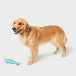 Fishbone Rubber Chew Dog Toy - Blue - Boots & Barkley™