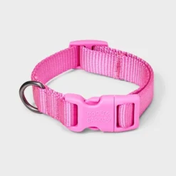 Basic DTM Adjustable Length And Reinforced Stitching Dog Collar - Pink - Boots & Barkley™