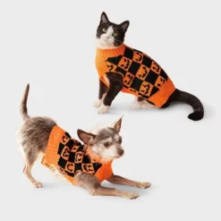 Pumpkin Faces Dog And Cat Sweater - Boots & Barkley™ -Pets Gift Store GUEST ba13d111 6974 42e1 954f 925ac4475bad