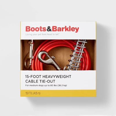 Heavyweight Cable Tie-Out For Dogs - 80lbs - 15ft - Boots & Barkley™ 2 Heavyweight Cable Tie-Out For Dogs - 80lbs - 15ft - Boots & Barkley™ - Image 2