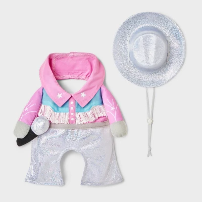 Glam Cowboy Dog And Cat Frontal Costume - Boots & Barkley™ Light Pink 2 Glam Cowboy Dog And Cat Frontal Costume - Boots & Barkley™ Light Pink - Image 2