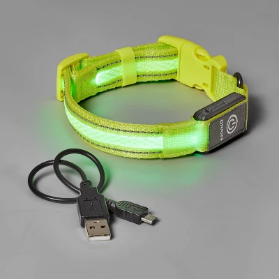 LED Rechargeable Dog Collar - Vibrant Lime Green - Boots & Barkley™ 2 LED Rechargeable Dog Collar - Vibrant Lime Green - Boots & Barkley™ - Image 2