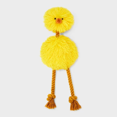 3.51" Emu Dog Rope Plush Toy - Boots & Barkley™ Yellow 4 3.51" Emu Dog Rope Plush Toy - Boots & Barkley™ Yellow - Image 4