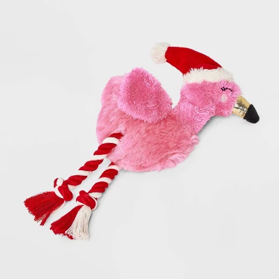 10.5" Flamingo Dog Rope Plush Toy - Boots & Barkley™ 1 10.5" Flamingo Dog Rope Plush Toy - Boots & Barkley™
