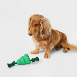 3.25" Rubber Christmas Tree Dog Rope Plush Toy - Boots & Barkley™