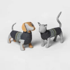 Fairisle Stripe Cool Colorway Dog And Cat Sweater - Gray - Boots & Barkley™ -Pets Gift Store GUEST e1a02ed9 abcd 4005 b9d0 c70ffc7089ec