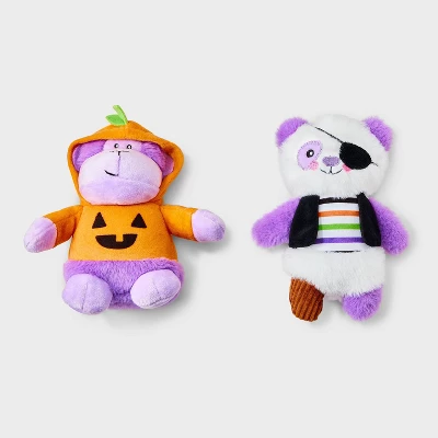 Gorilla And Panda Dog Plush Toy Set - 2pk - Boots & Barkley™ 1 Gorilla And Panda Dog Plush Toy Set - 2pk - Boots & Barkley™