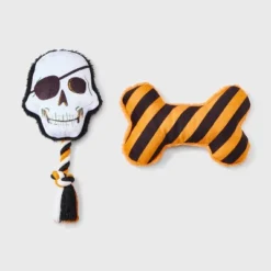Skull And Bone Dog Rope Plush Toy Set - 2pk - Boots & Barkleyâ„¢