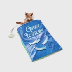 Captain Whiskers Fish Crisps Crinkle Bag Cat Plush Toy - Boots & Barkley™