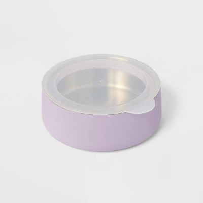 Lidded Stainless Steel Cat And Dog Bowl - 2 Cups - Lavender - Boots & Barkley™ 1 Lidded Stainless Steel Cat And Dog Bowl - 2 Cups - Lavender - Boots & Barkley™