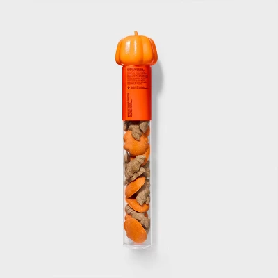 Halloween Pumpkin Flavor Biscuit Filled Jack-O-Lantern Tube Dog Treats - Boots & Barkley™ 5oz 2 Halloween Pumpkin Flavor Biscuit Filled Jack-O-Lantern Tube Dog Treats - Boots & Barkley™ 5oz - Image 2